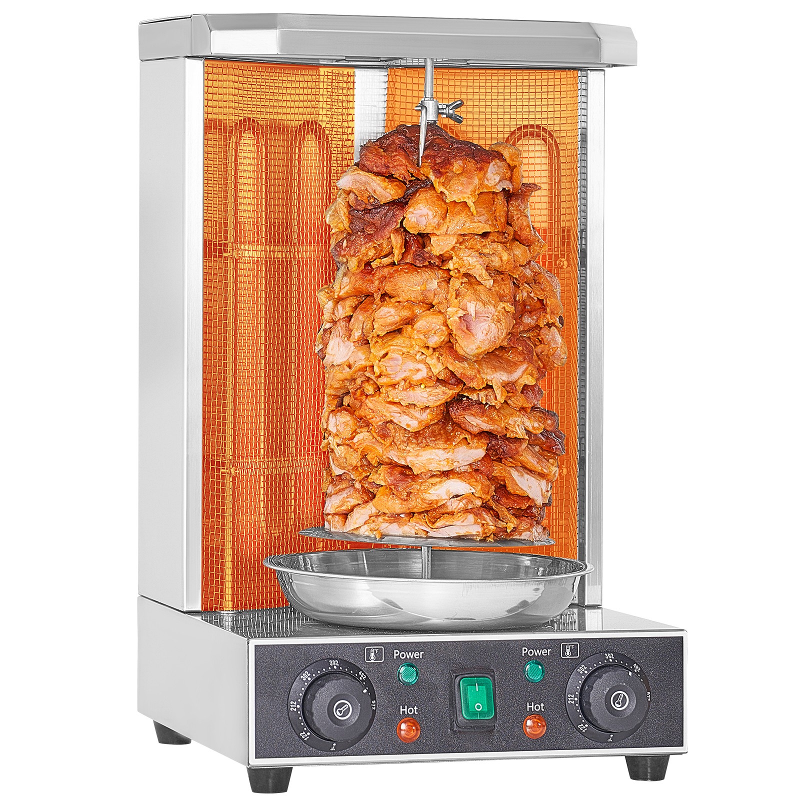 Stainless Steel Shawarma Grill Machine Vertical Gyro Rotisserie Doner