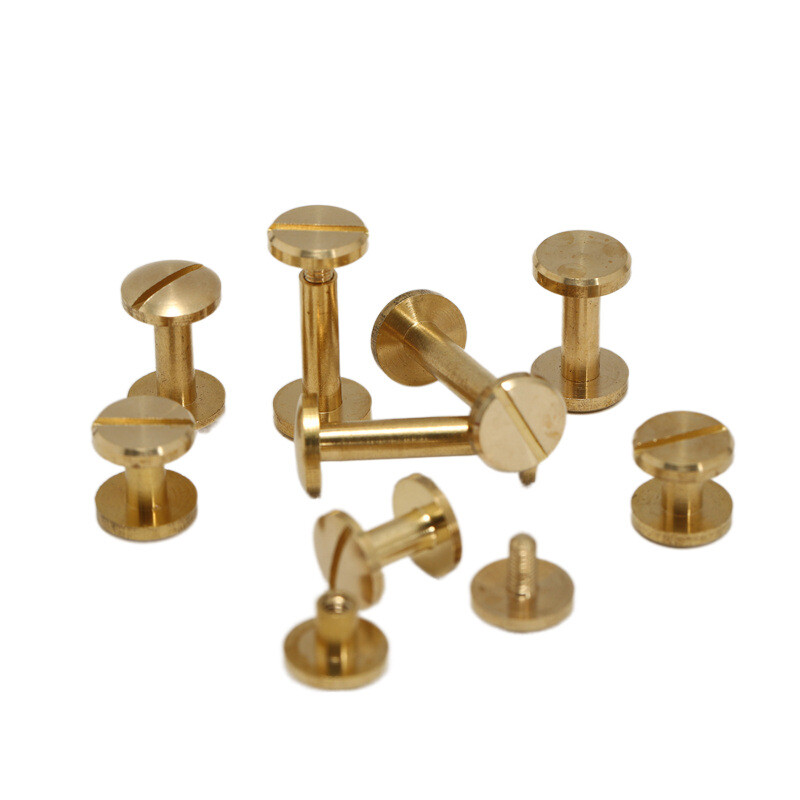 10/20/50Pcs Stud Bind Rivet Brass For Leather Belt Wallet Chicago Screw Nail