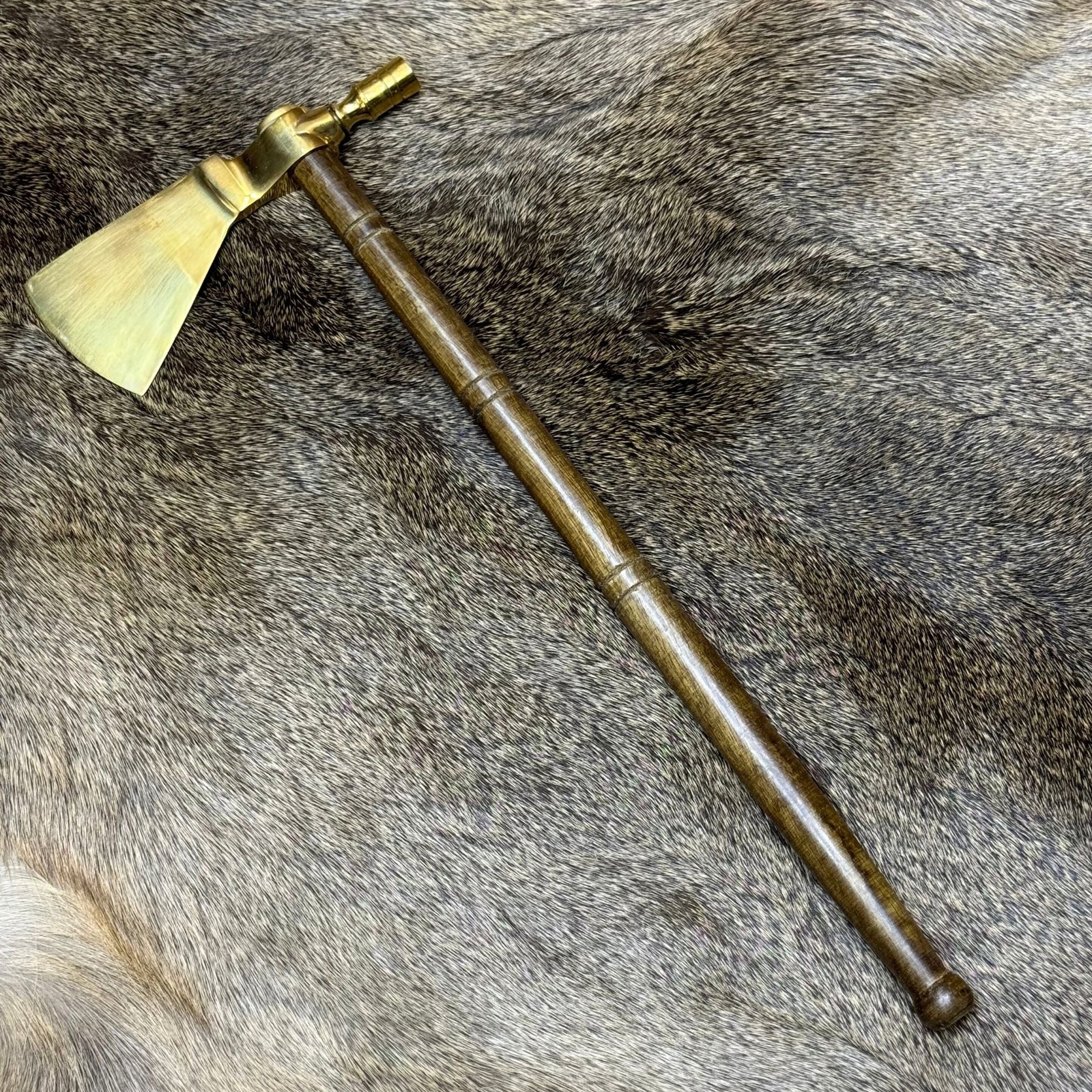 French Style Polished Brass Tomahawk Smoking Pipe