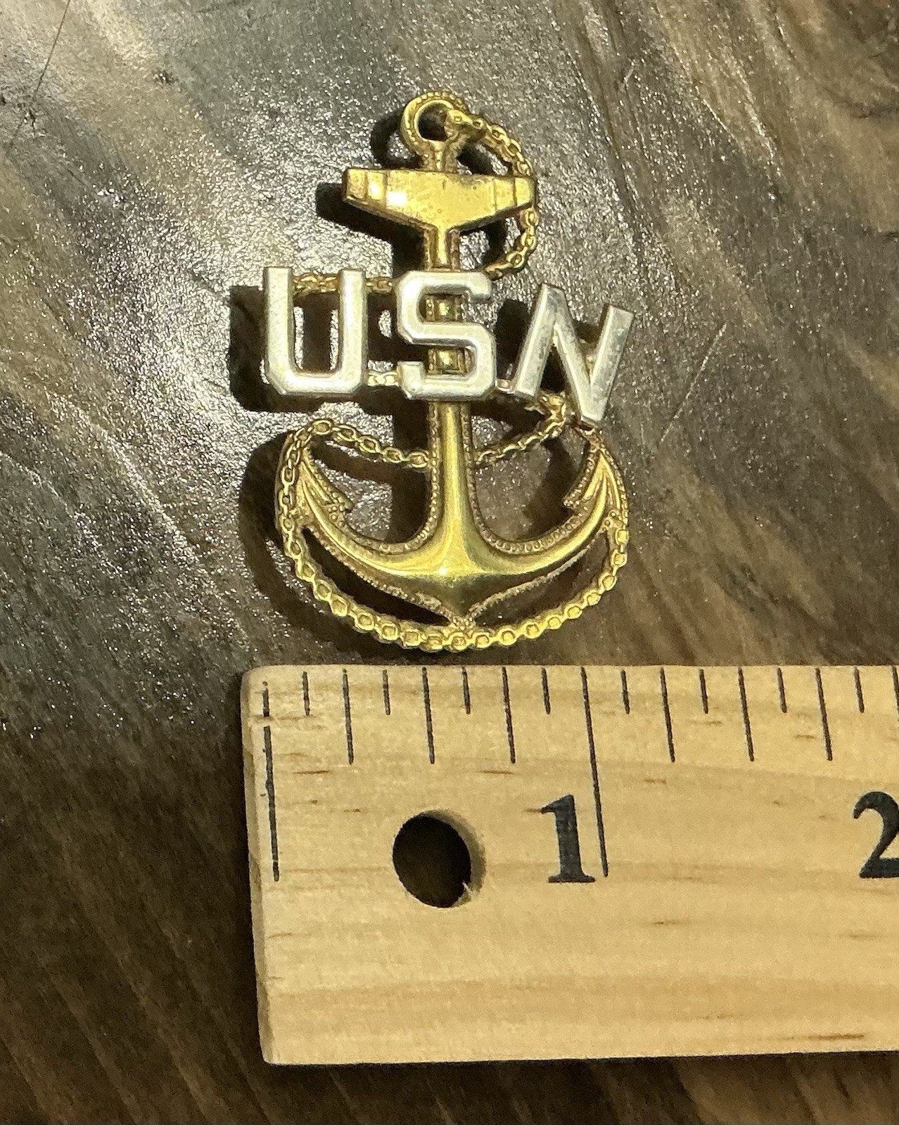 WWI / WWII US Navy CPO Hat Badge US Navy Chief Petty Officer Missing Pin