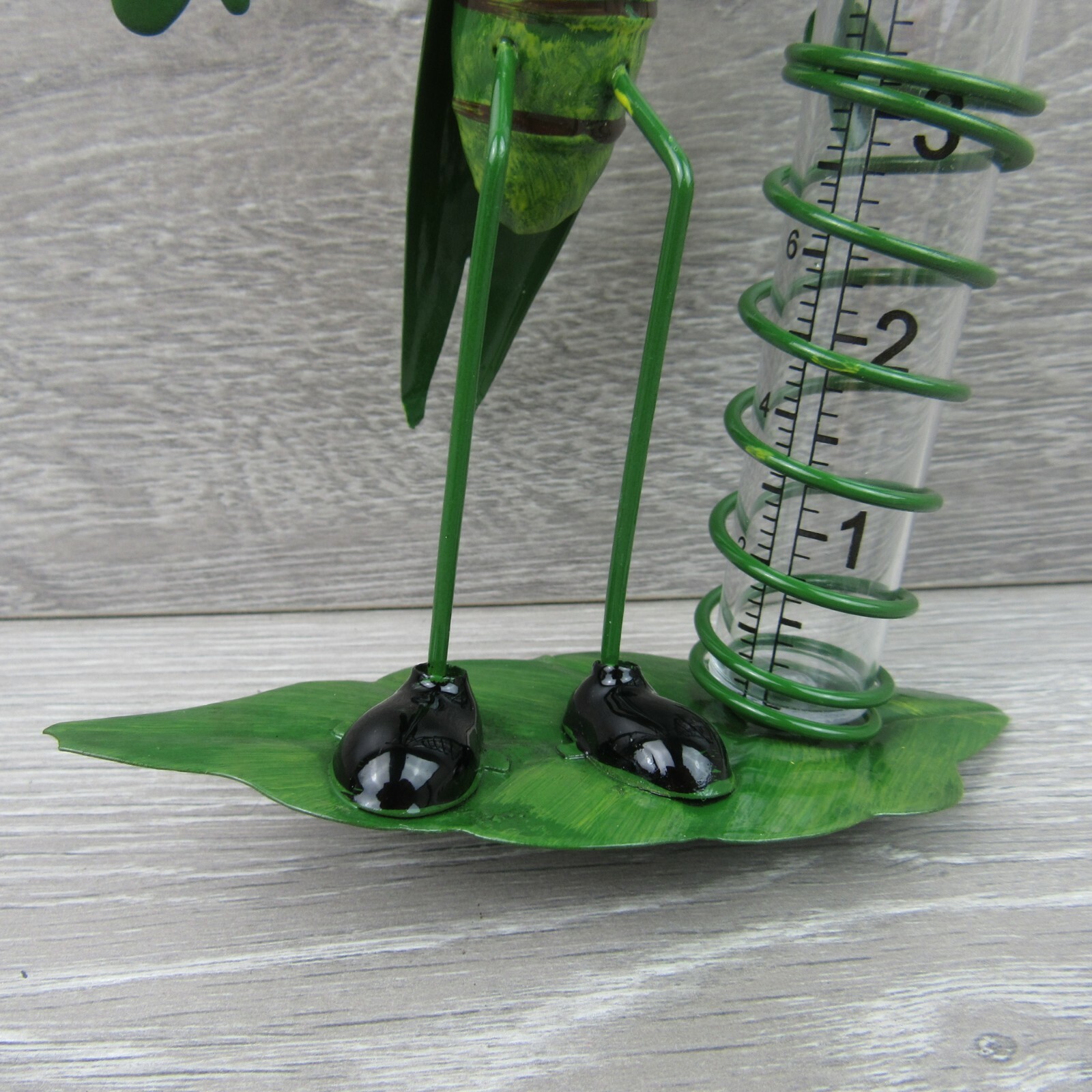 Rain Gauge Garden Metal Stake Decorative Grasshopper Outdoor Yard Decor