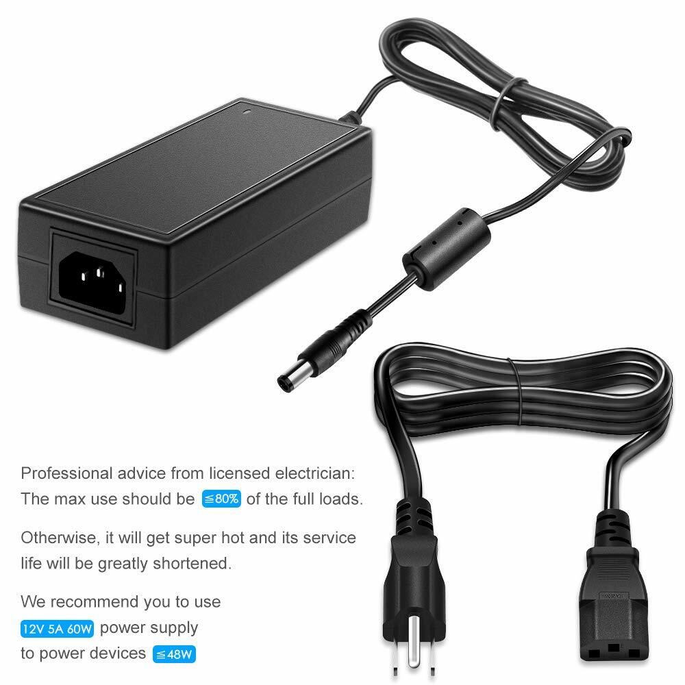 AC/DC 12V 5A Power Supply Adapter Transformer For 5050/3528 LED Strip Light 60W