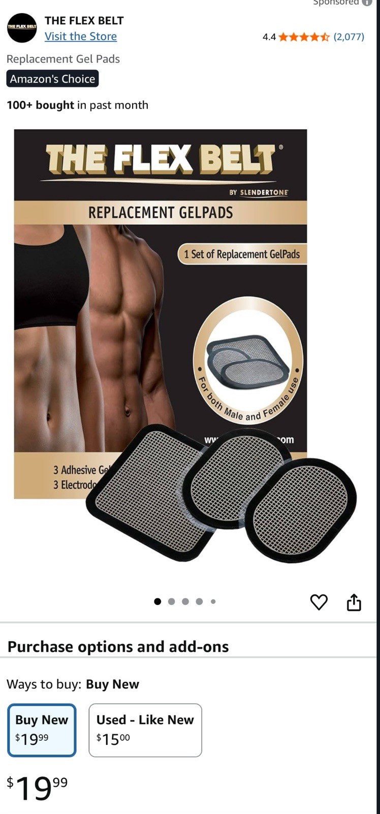 NEW 10 LOT The Flex Belt GEL Replacement Pads Abdominal Toning Gelpads 02/2025