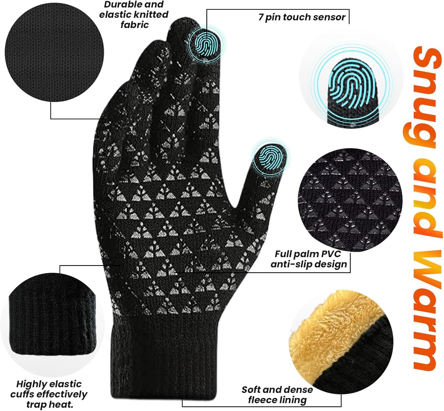 Warm Thermal Running Gloves Men Women Touchscreen Winter Soft Lined Gloves