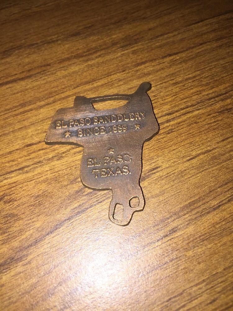 Saddle Pocket Watch Cover El Paso Texas Saddlery FOB Collector Rodeo METAL GIFT