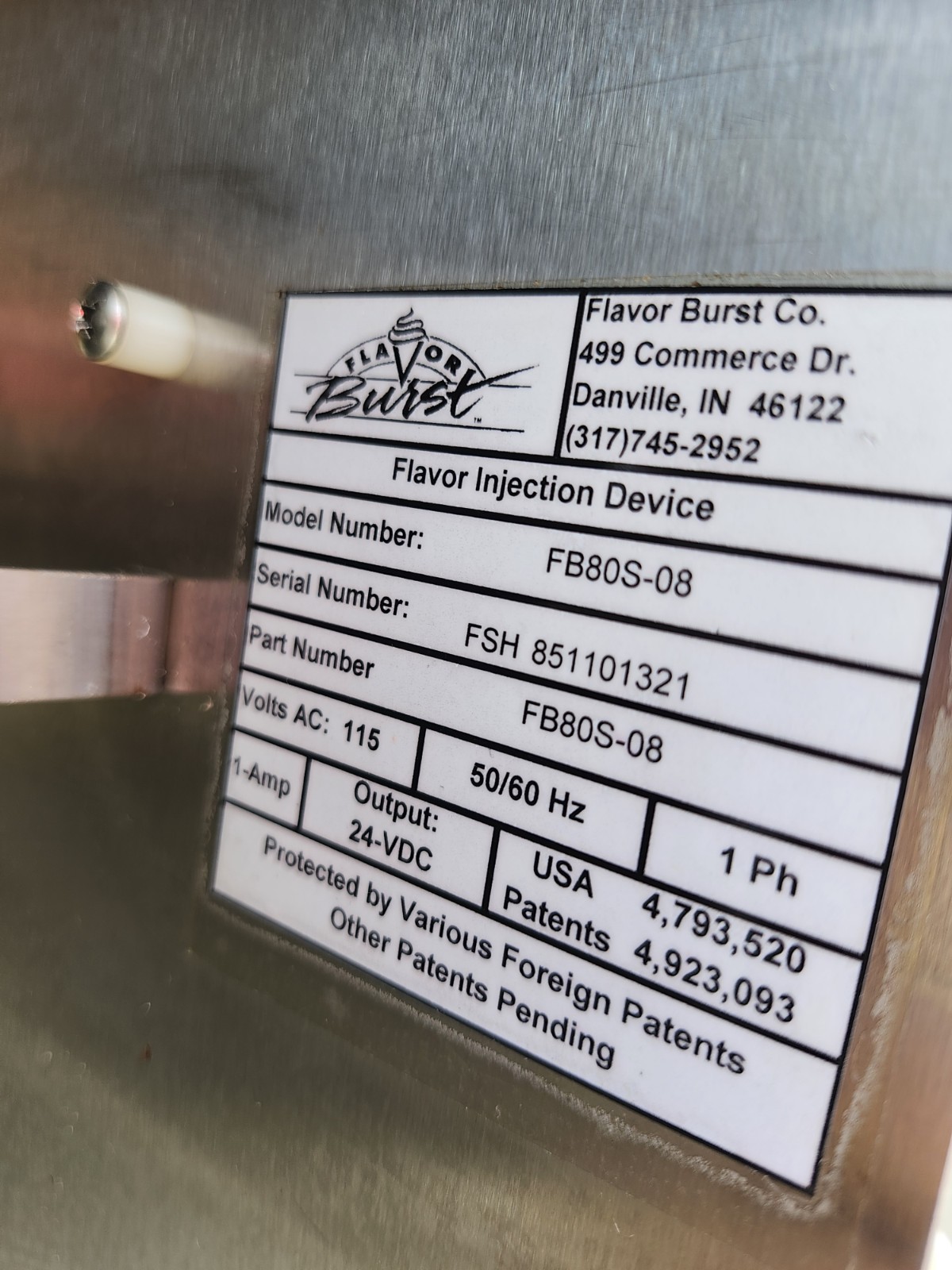 FLAVORBURST FB80S-08 Frozen Beverage Flavor Injector with Pumps and gauge