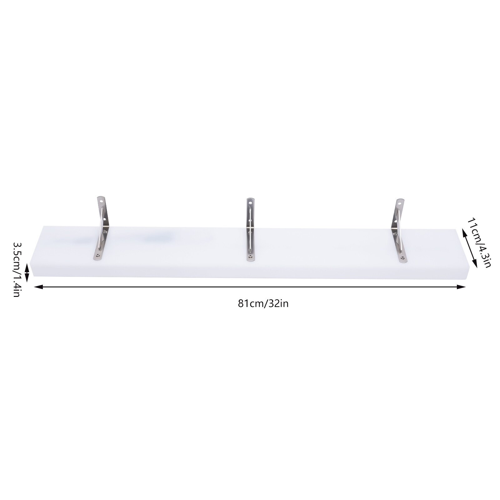 2x LED Liquor Bottle Display Shelf 32 inch Acrylic Floating Lighted Bar Shelf US