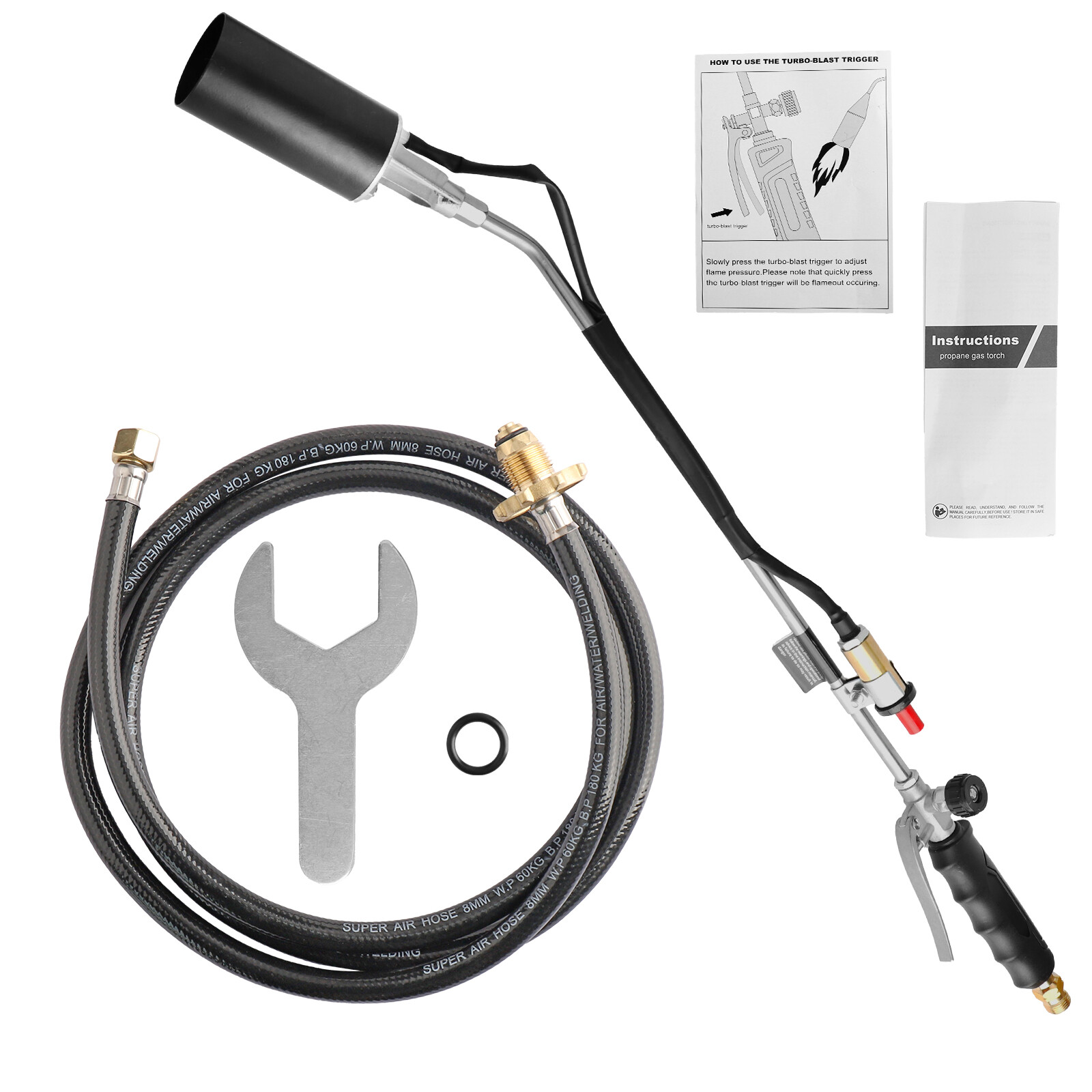 Portable Propane Torch Weed Burner Ice Snow Melter Outdoor Flame Thrower w/ Hose