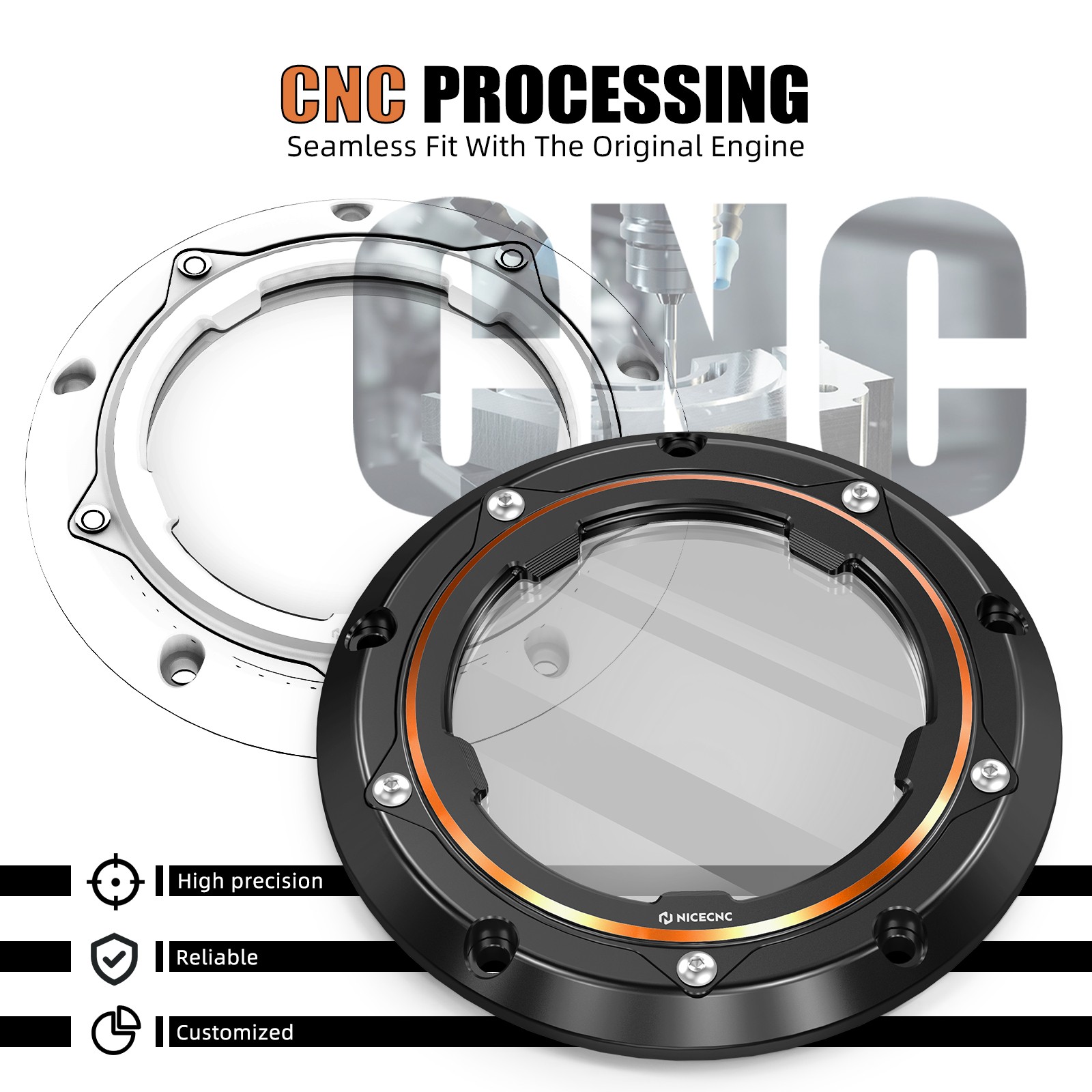 1x Clear Clutch Cover Derby Pretector For Harley Dyna Switchback FLD 2012-2013