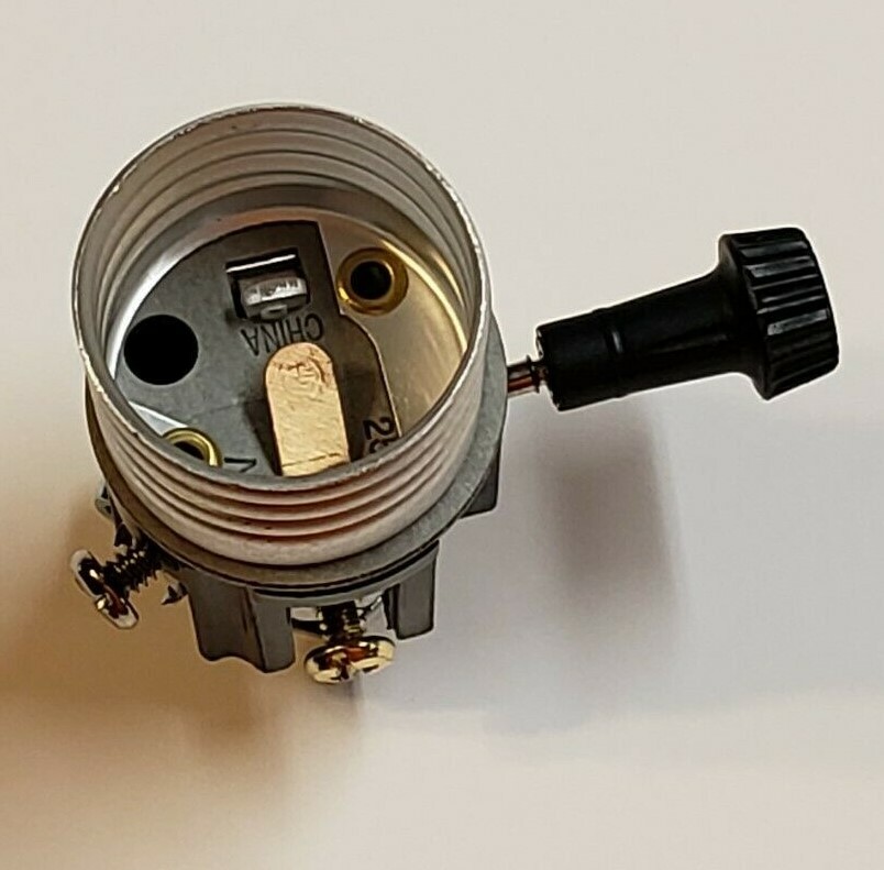 3-WAY TURN KNOB LAMP SOCKET WITH HICKEY FOR 3 WAY BULBS LAMP PART NEW 30174J