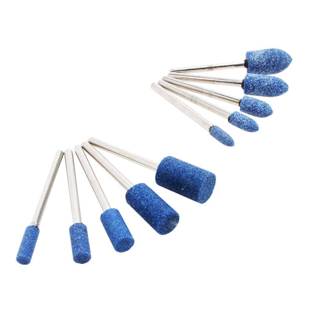 AUTOTOOLHOME 1/8" Shank Abrasive Mounted Stone Grinding Bits Sanding Blue
