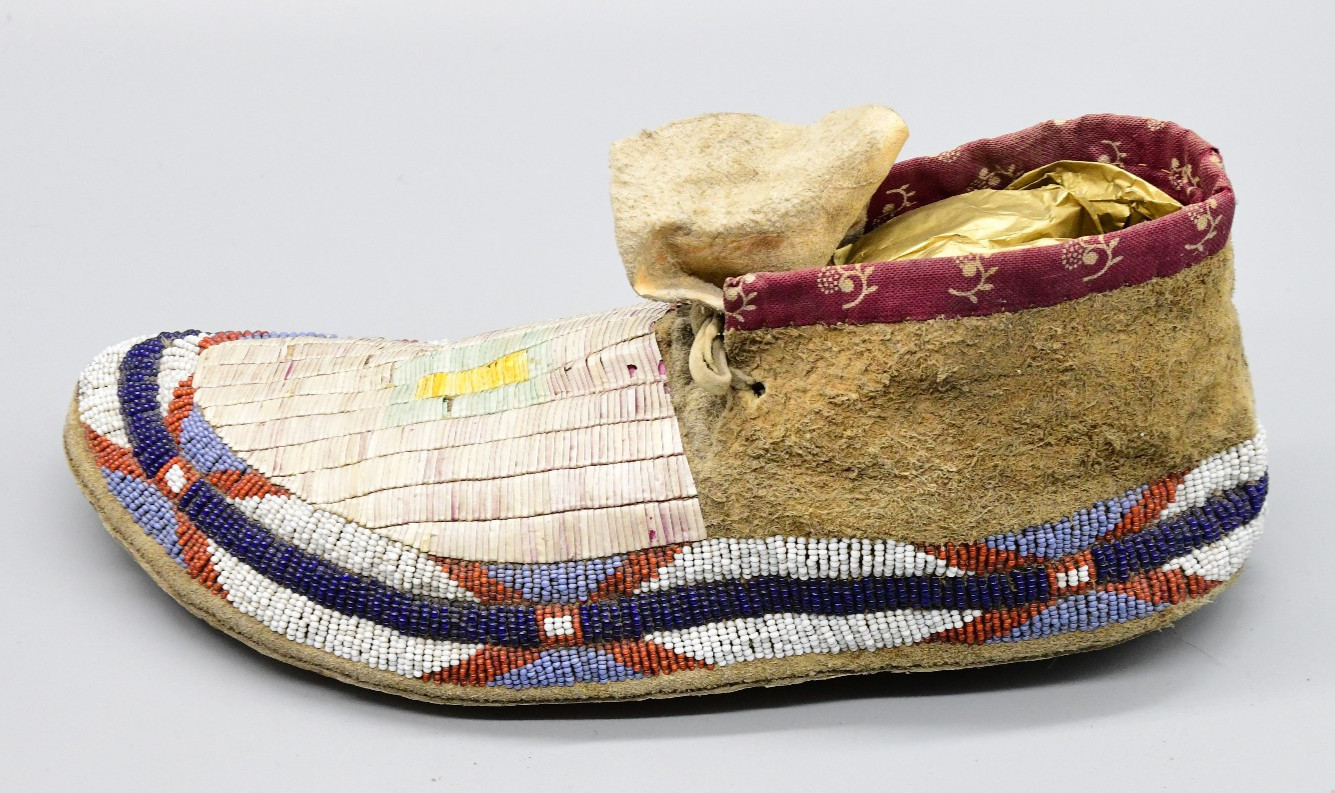 Sioux Quill and Beaded Moccasins Native American