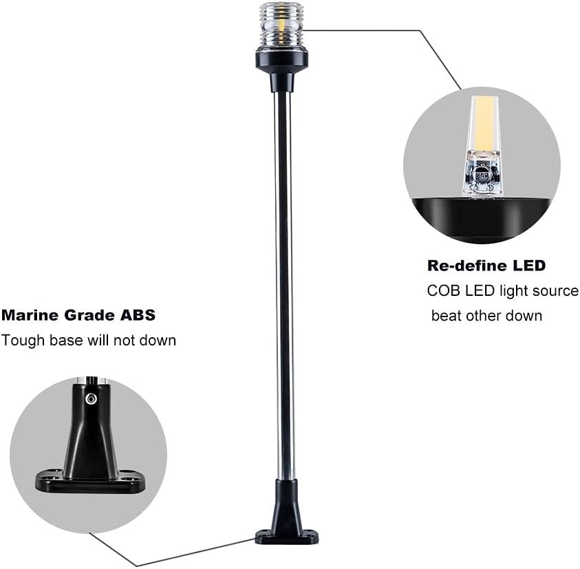 Waterproof White LED Boat Stern Light - Essential for Night Navigation