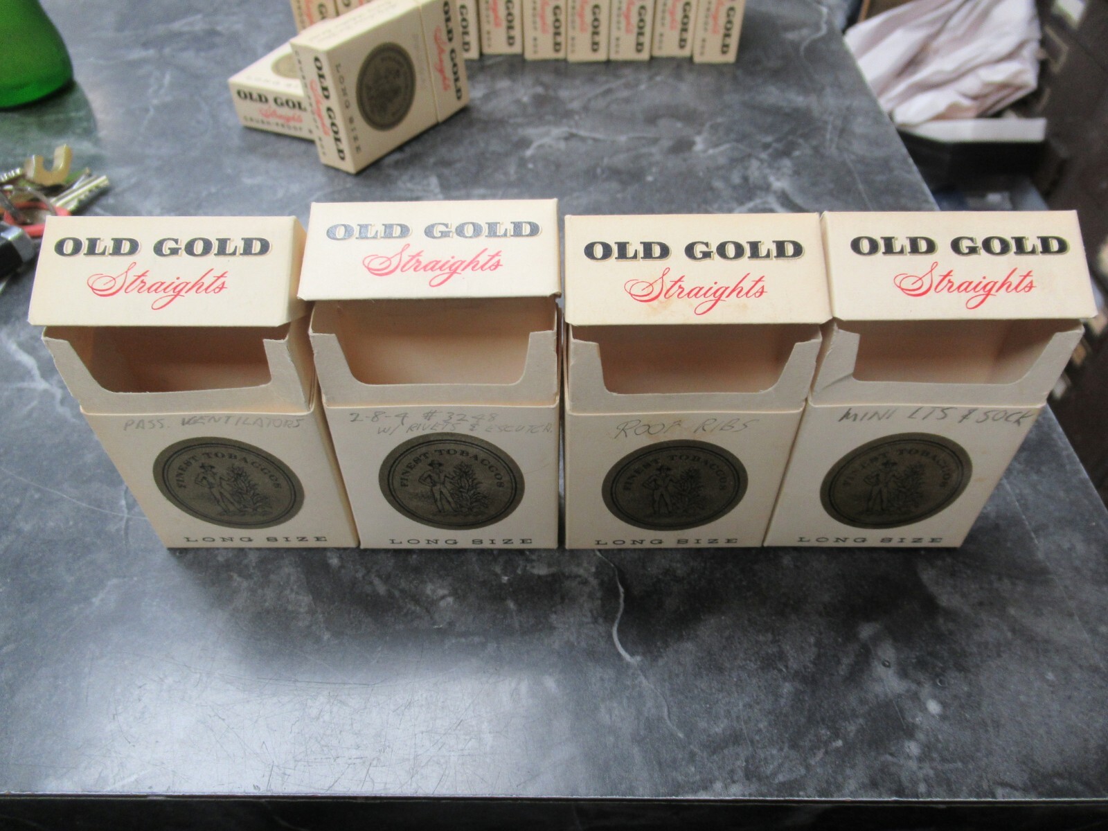 1 Vintage Used Empty Cigarette Hard Pack Paper Label Wrapper OLD GOLD Straights