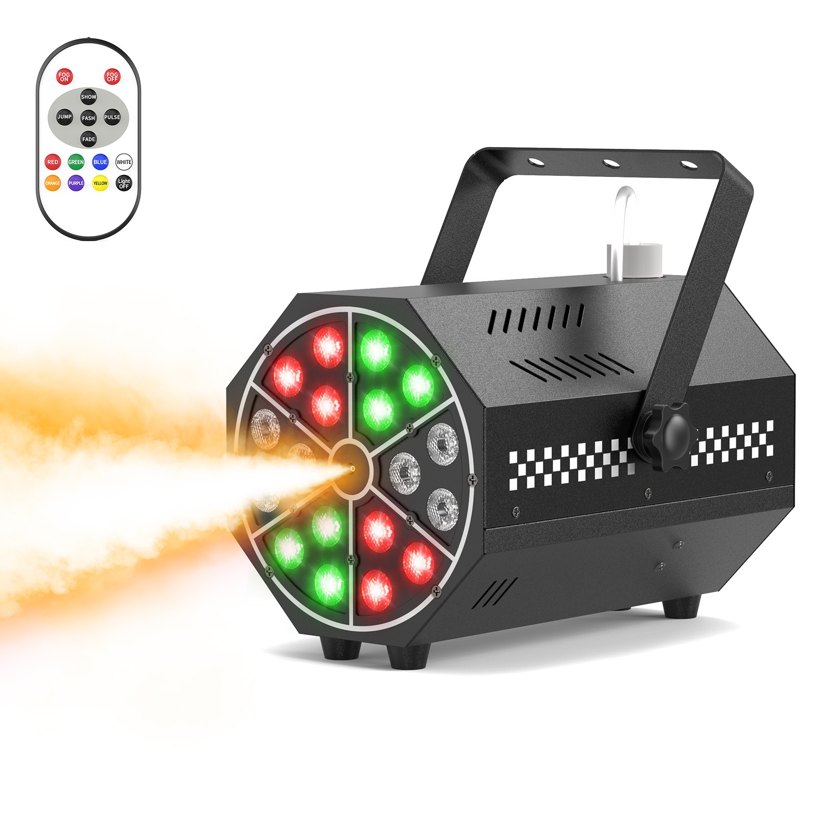 Smoke Fog Machine DMX DJ Party Vertical Spray Fog Stage Light RGB 18 LED Light