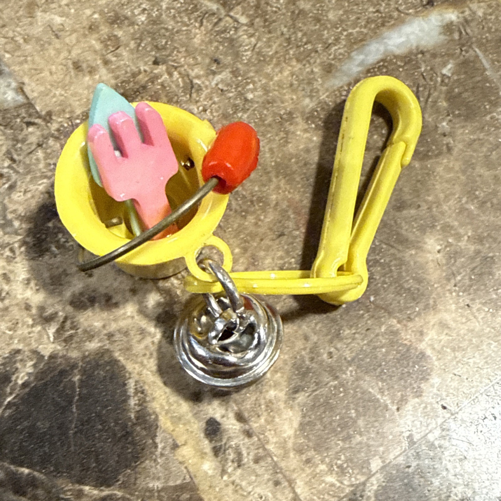 Vintage 1980's Plastic Clip On Bell Clip Charm Necklace Bracelet Charms Lot