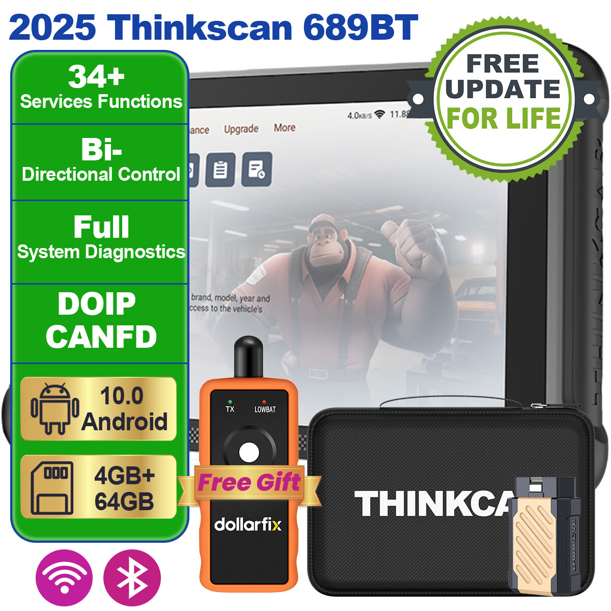 2025 ThinkScan 689BT Car Bidirectional Scanner Auto Full System Diagnostic Tool