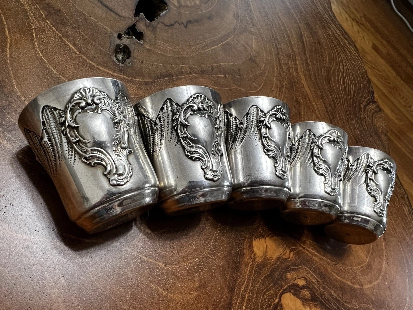 Antique Victorian French Sterling Silver Julep Cup Timbale Floral Hallmarked