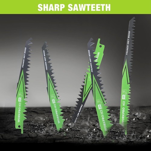 WORKPRO 10 Pieces Wood Pruning Reciprocating Saw Blade Set 6/9" Pruner Saw Blade