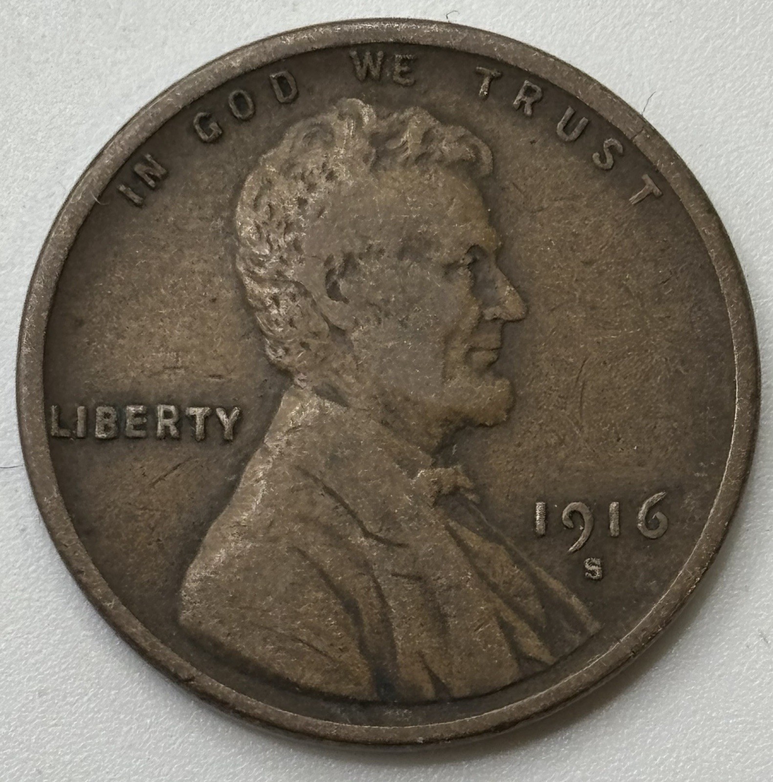 1916 S - Lincoln Wheat Penny - G/VG X-642
