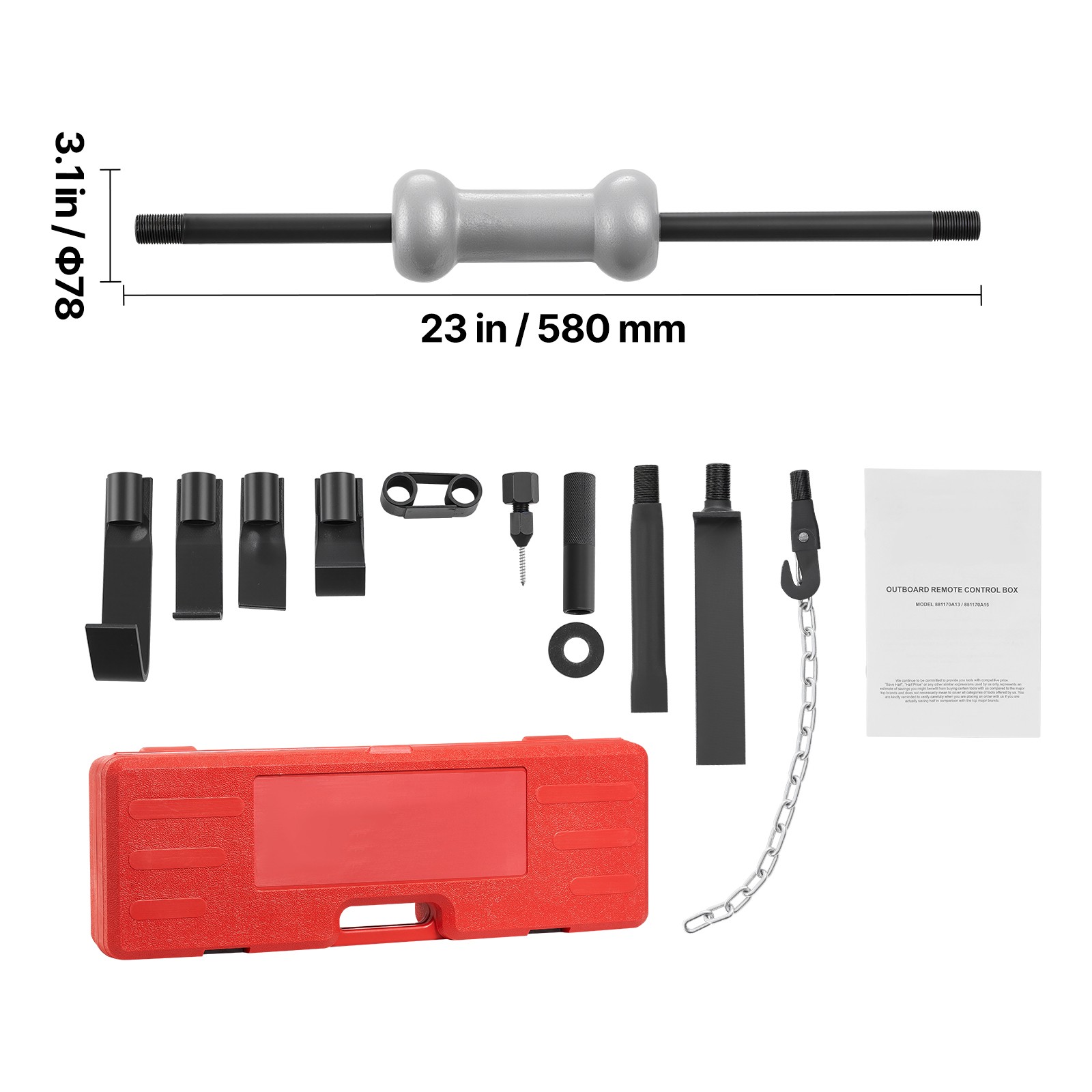 Uimoso 10lb Heavy Duty Slide Hammer Dent Puller Auto Body Repair Frame Tools