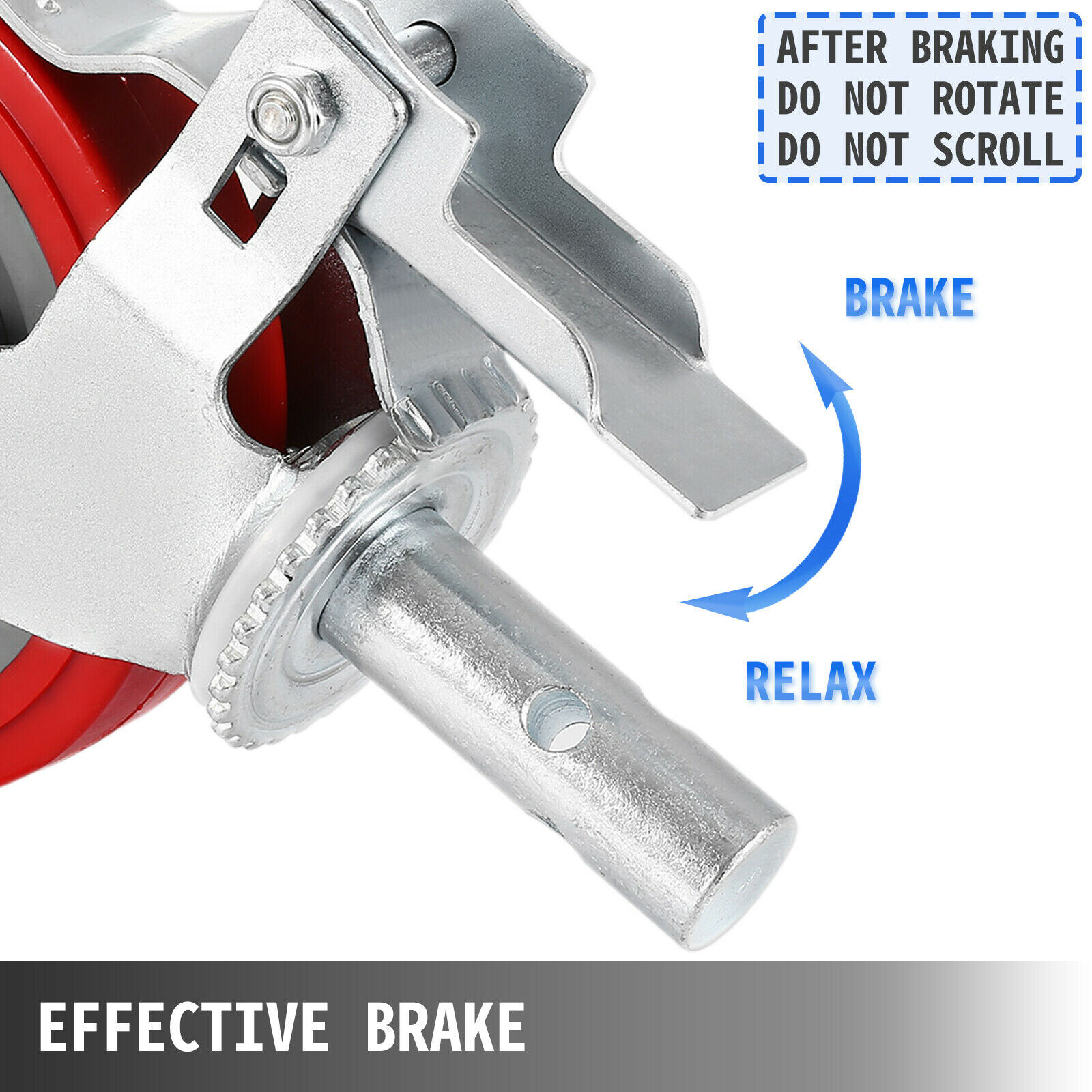 Scaffold Scaffolding Casters 8" x 2" Set of 4 Locking Polyurethane Wheel Swivel