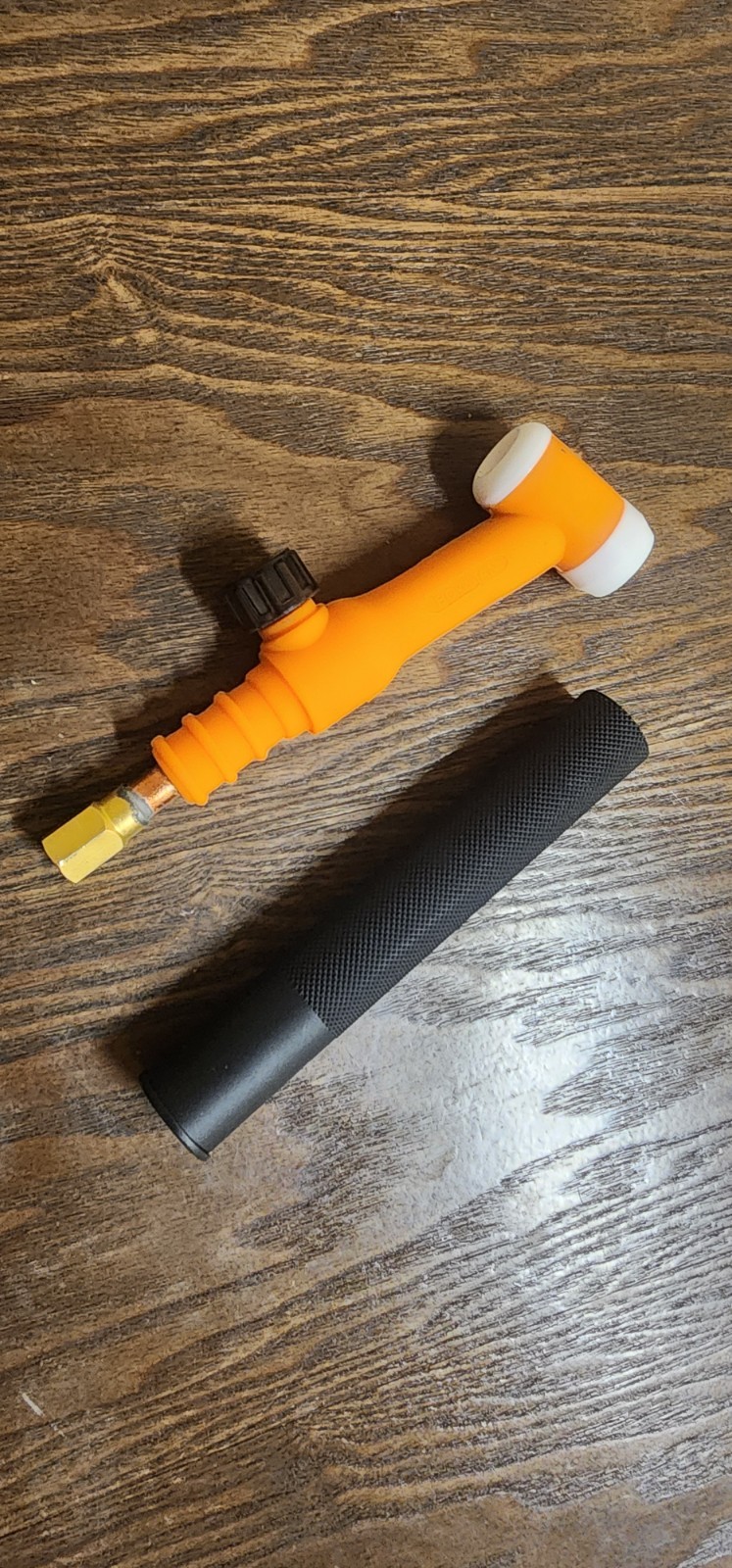 180 amp 17fv tig torch, air-cooled, flexible, valve, orange