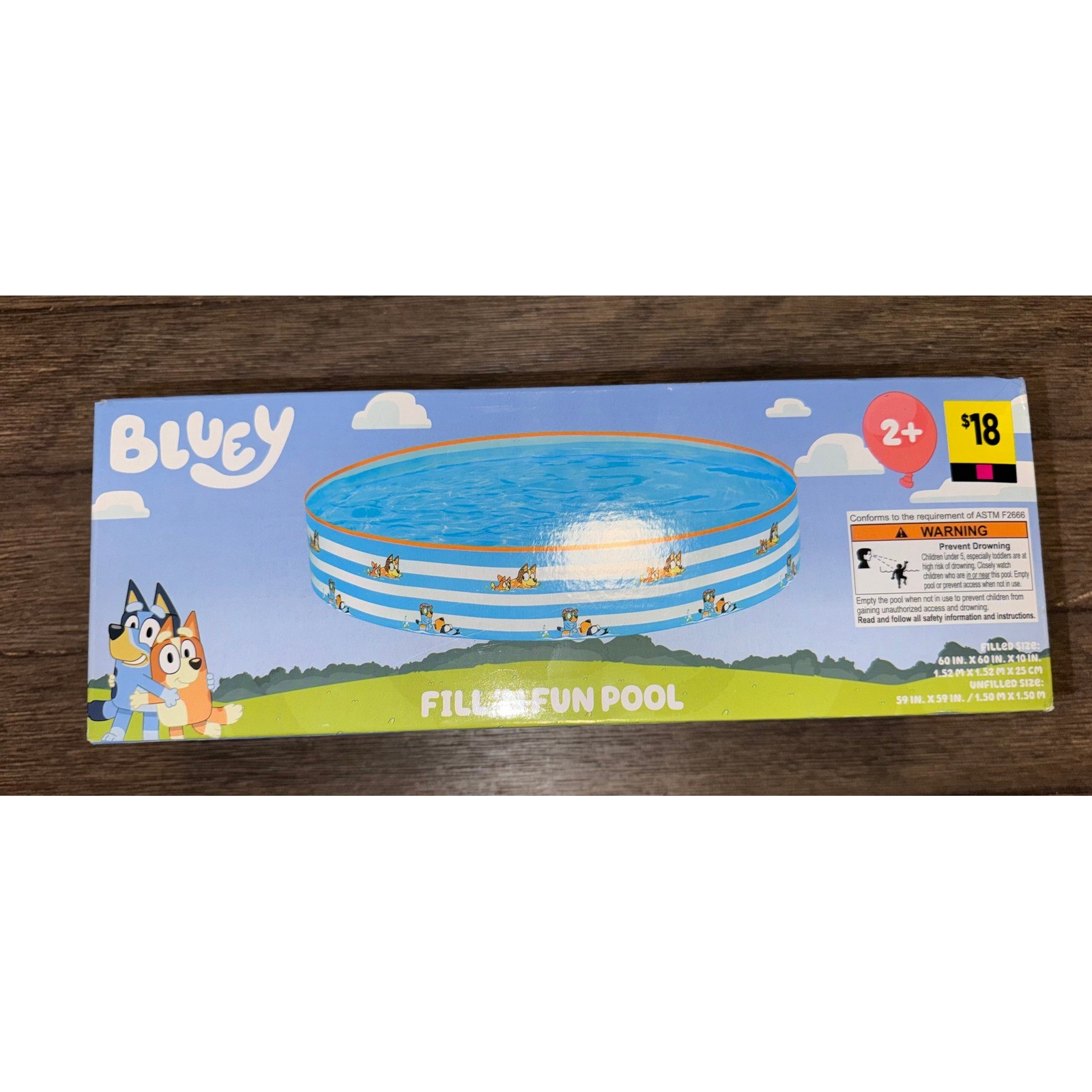 Bluey Fill N Fun Pool Kids Inflatable Water Play Backyard Summer