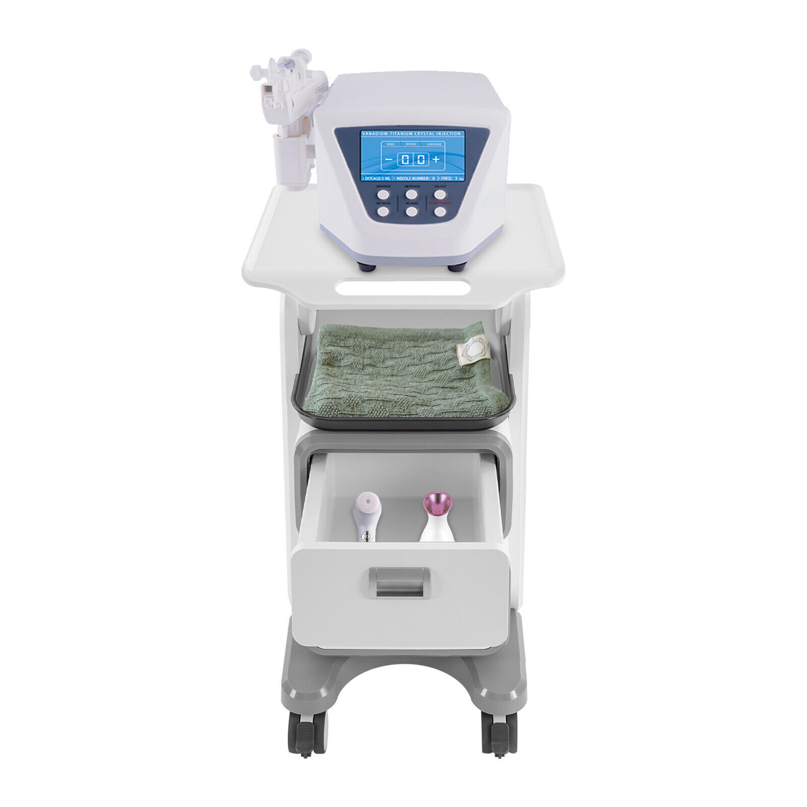 Dental Cabinet Mobile Cart 2 Drawers Stainless Steel Storage Cabinet with wheels