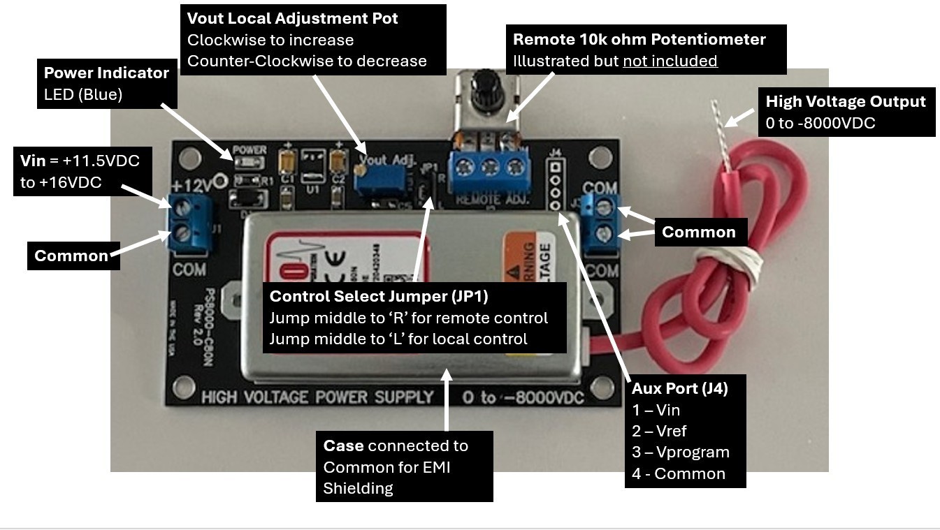 -8000VDC PROGRAMMABLE REGULATED HIGH VOLTAGE POWER SUPPLY - PMT ESL EMCO