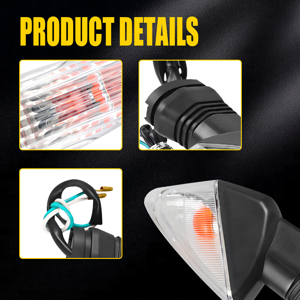 4x Front+Rear Clear Turn Signal Indicator Lamp For Kawasaki KLR 650 KLR650 08-17