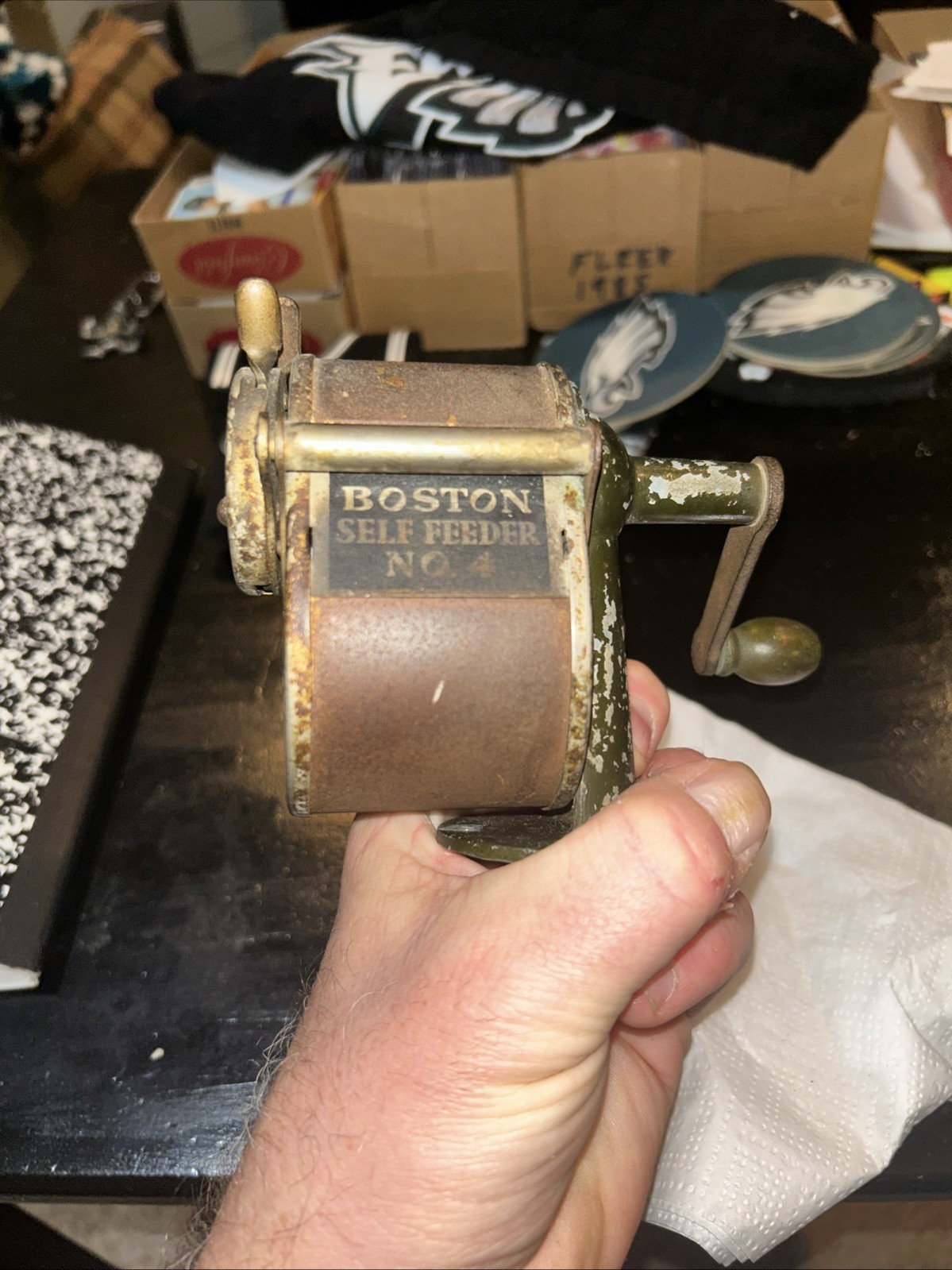 Vintage Boston Self Feeder #4 Pencil Sharpener Rare