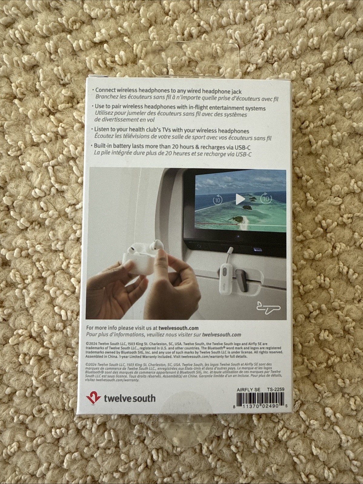 Airfly SE Twelve South Emitter / Receiver Bluetooth Jack 3.5mm 20h Autonomy