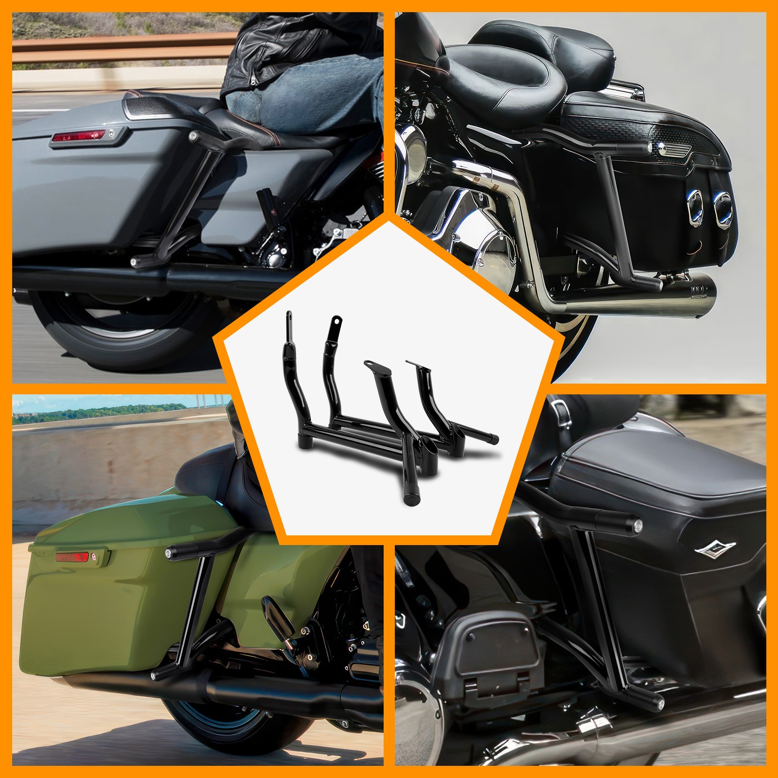 Saddle Bag Guards Crash Bar For Harley Road Glide Street Glide Special 2009-2025