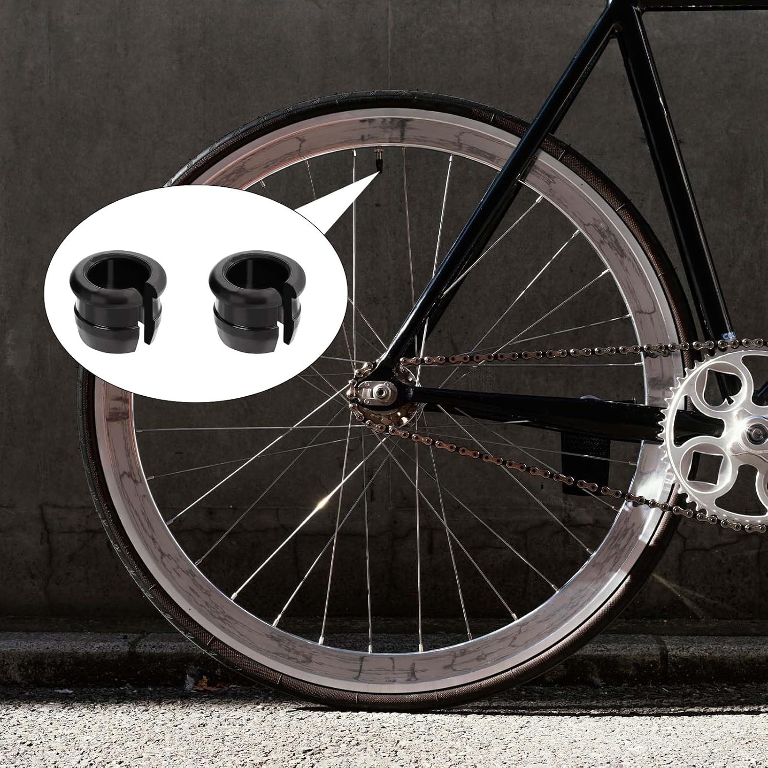 10 Pack Schrader to Presta Rim Adapters, Valve black