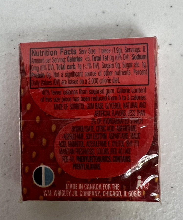 Vintage 2011 Wrigley’s ORBIT Gum Pack SEALED candy container STRAWBERRY REMIX