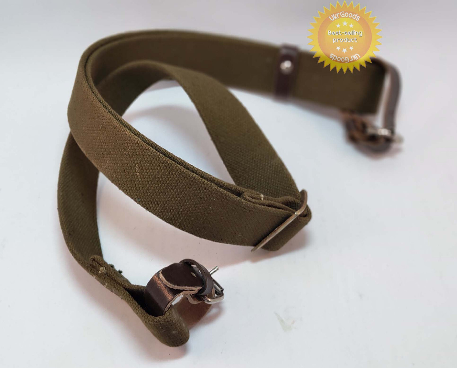 Mosin Nagant Rifle Carry Sling Rare Khaki Canvas Leather Original Soviet USSR