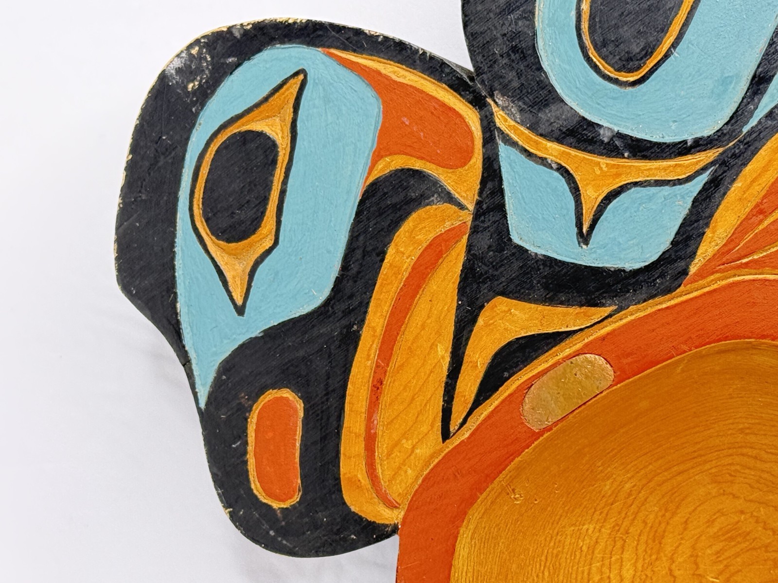 Vintage Northwest Coast Tlingit Carved Cedar Grease Bowl First Nations 11"