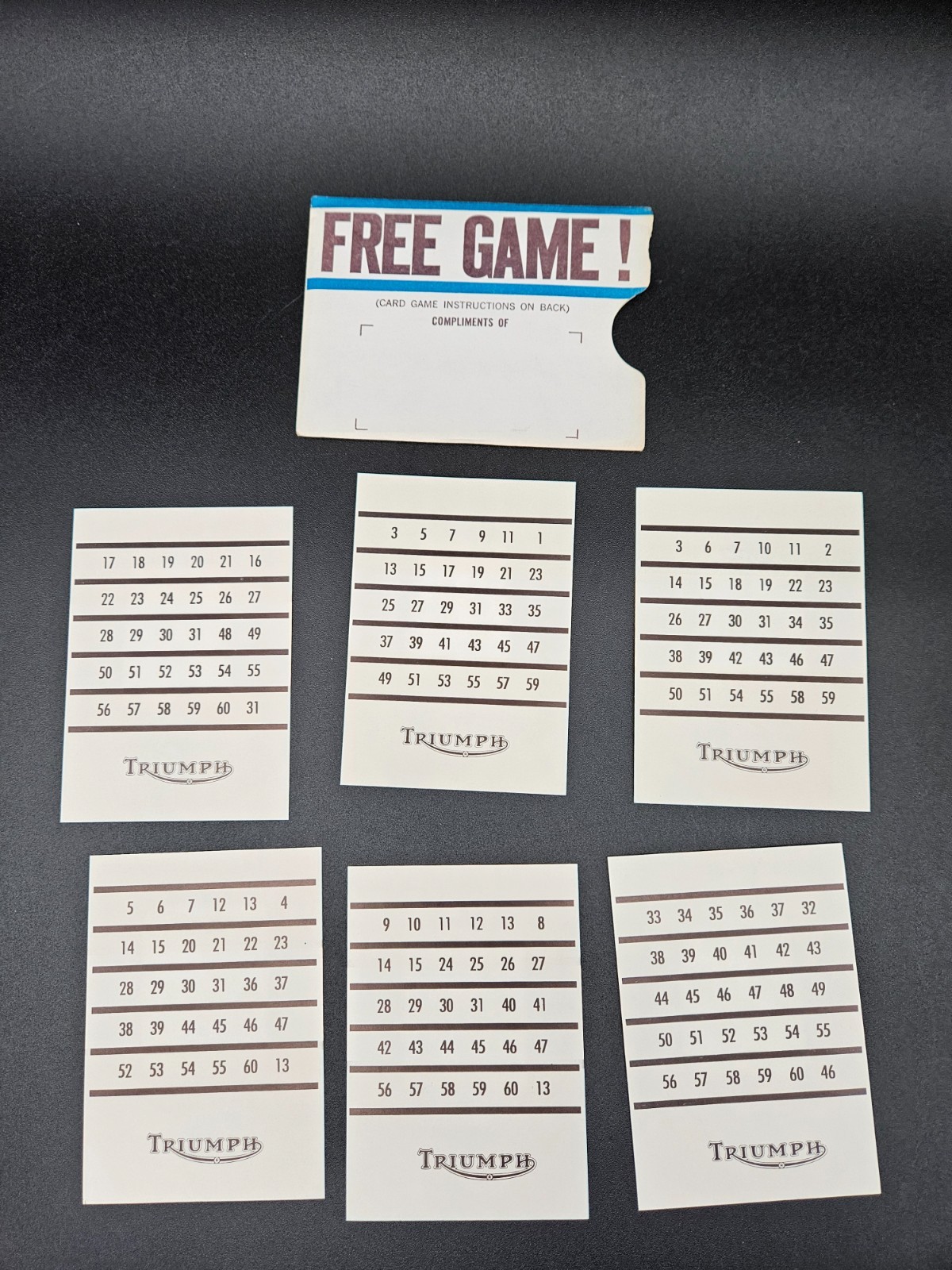 Triumph Motorcycle Magic Card Game Dealer Giveaway Set of 6 Cards