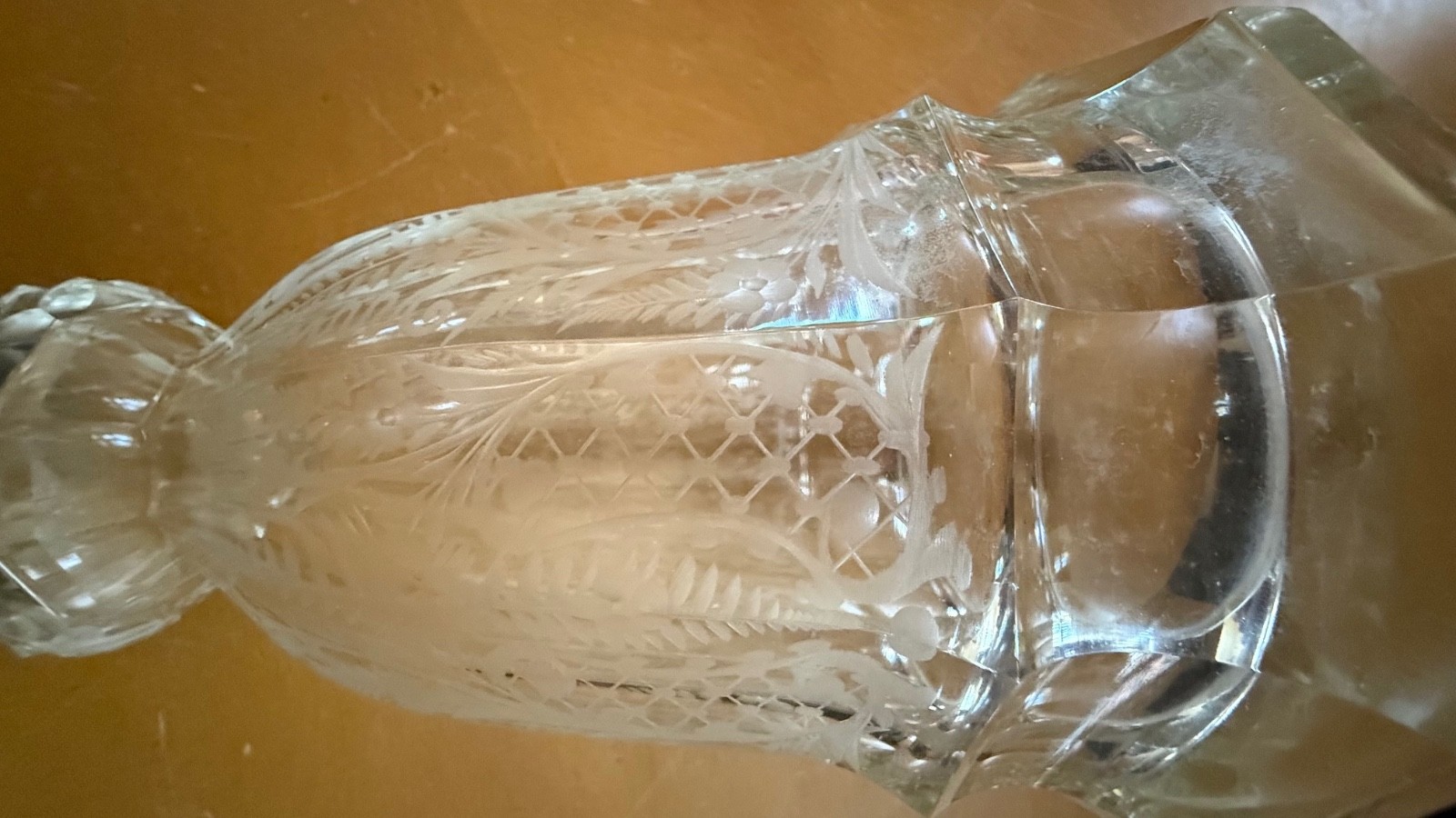 Antique German 925 Sterling Silver Cut Glass Decanter