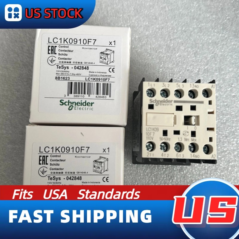 LC1K0910F7 LC1K0610F7 LC1K1210G7 Schneider New Contactor: 110VAC 50/60Hz Coil