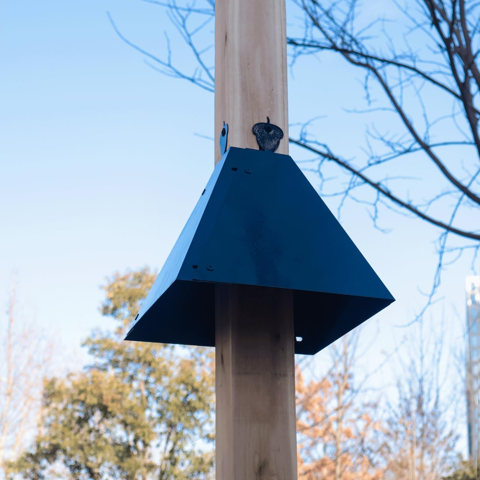 Metal Squirrel Baffle for 4x4 Post, 18 Inch Baffle for Bird Feeder, Outside W...