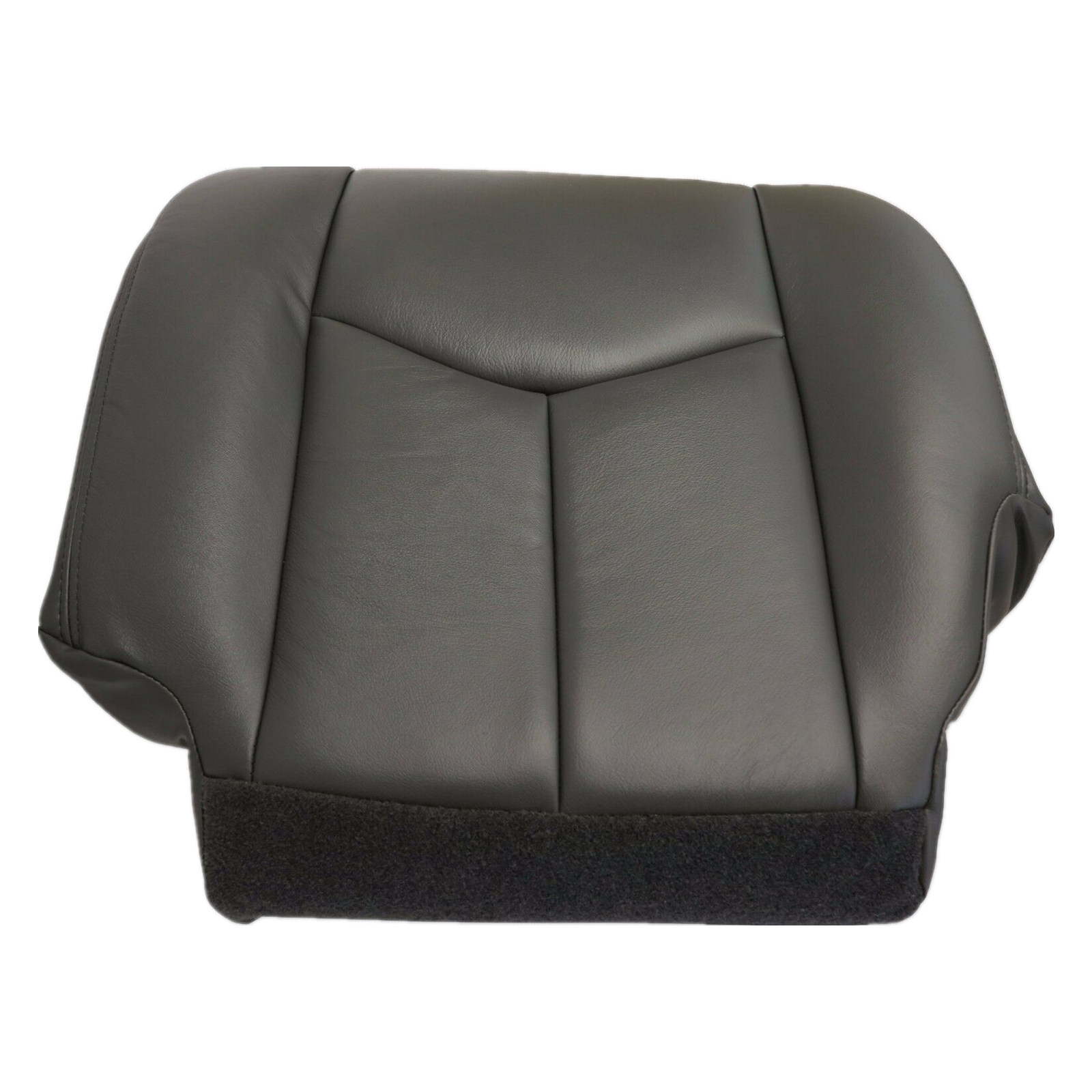 For 2003-2006 Chevy Silverado Leather Front Seat Cover Dark Gray Bottom & Top