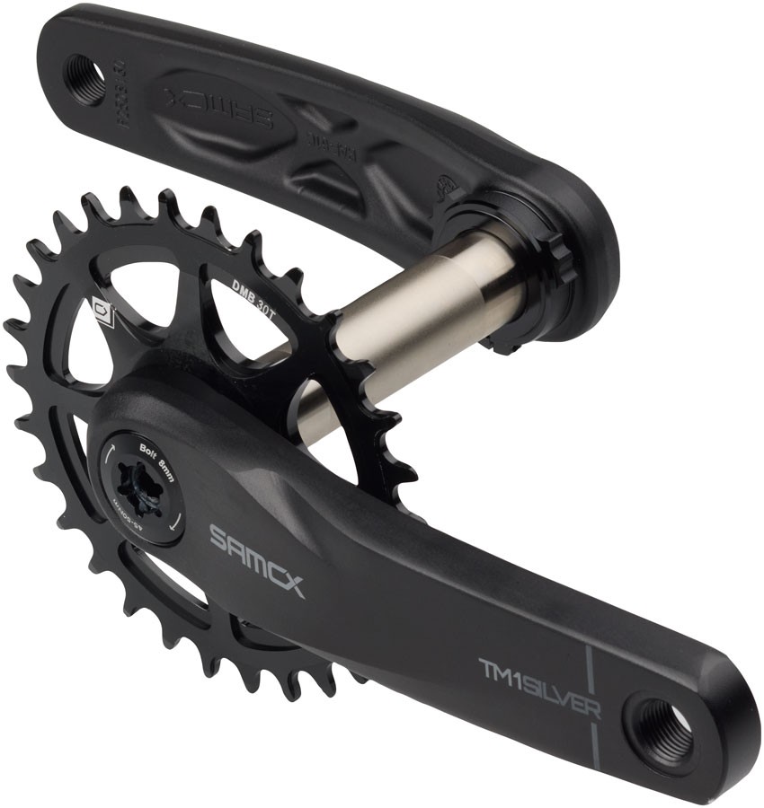 Samox Silver TM-1 Crankset - 160mm, 3-Bolt Direct Mount 30t Chainring, 24mm Chro