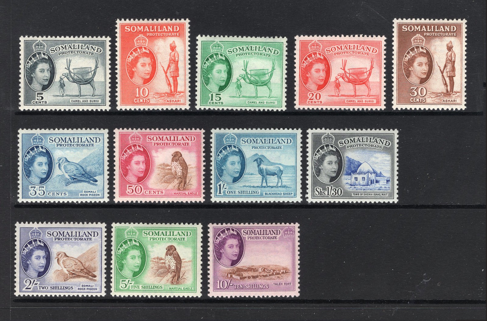 M27880 Somaliland 1953 Set X12 vlmm Sg 137/48 Cat £120