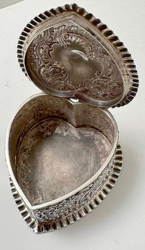 American Sterling Silver Heart Box by Durgin