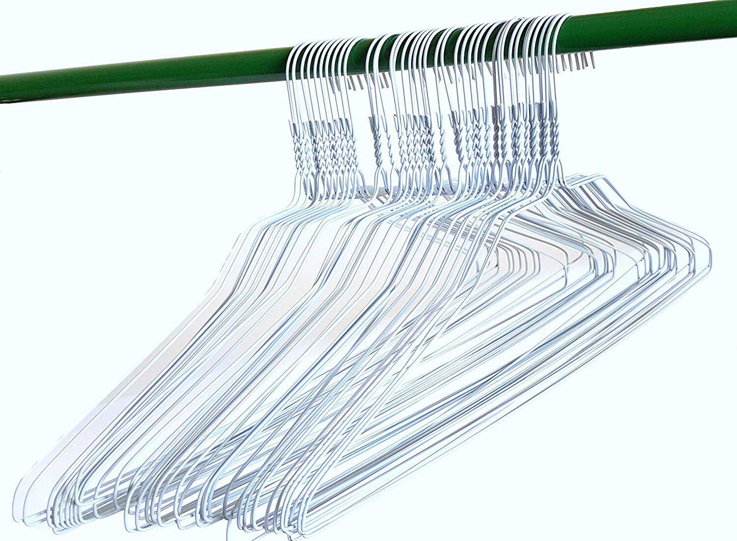 100 Shirt Wire Hangers 18 inches White 14.5 Gauge [NEW] Box of 100