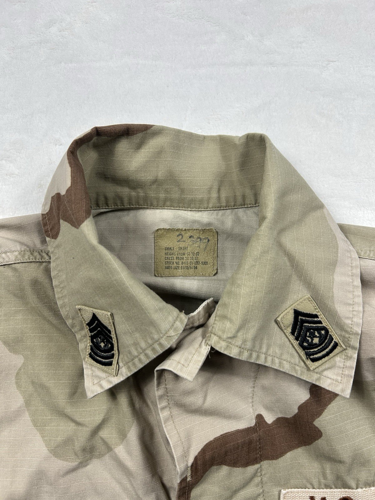 US Army Coat Desert Camouflage Pattern Combat Patches Small Short Vintage 1997