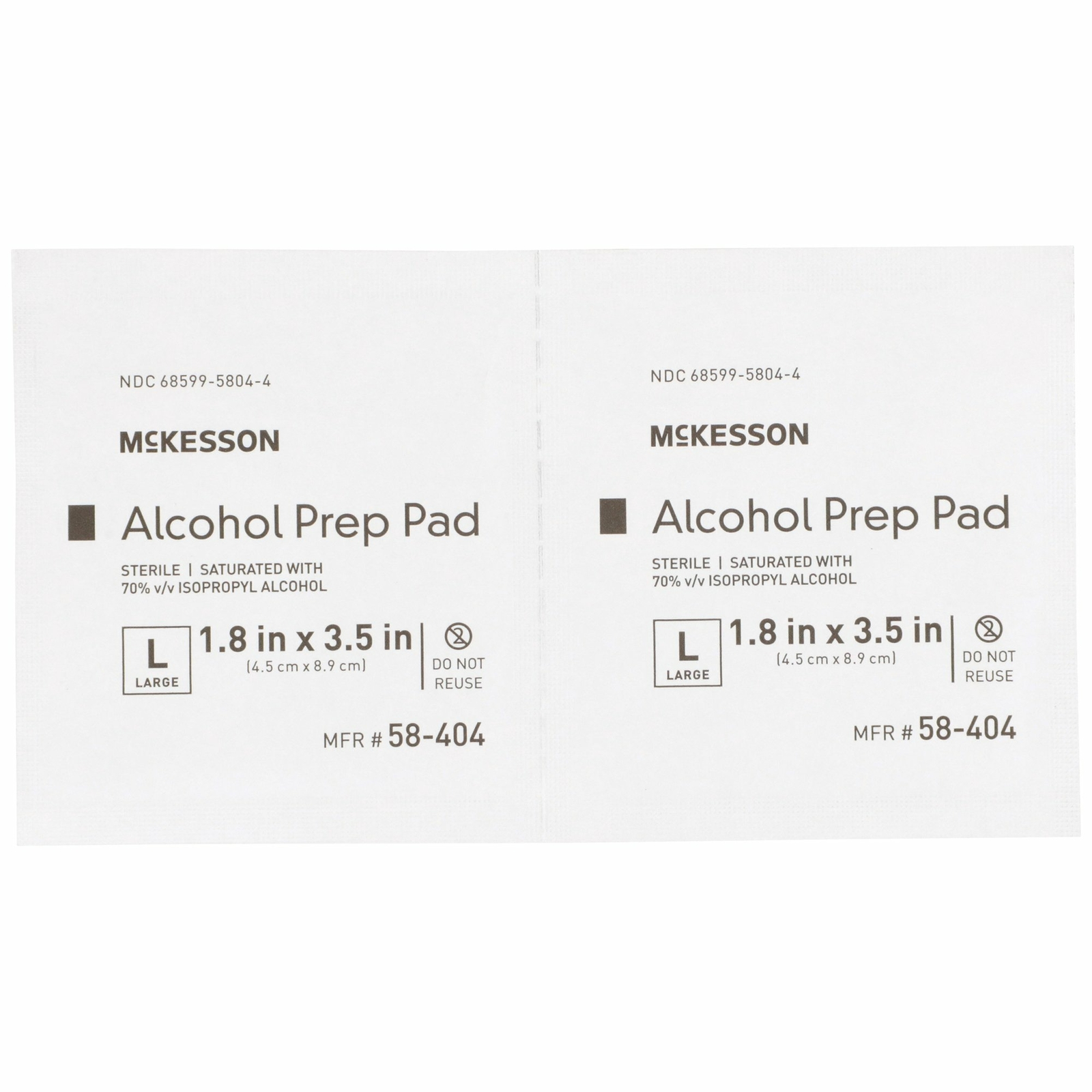 McKesson Sterile Alcohol Prep Pad Large Nonwoven Gauze 58-404 Case of 1000