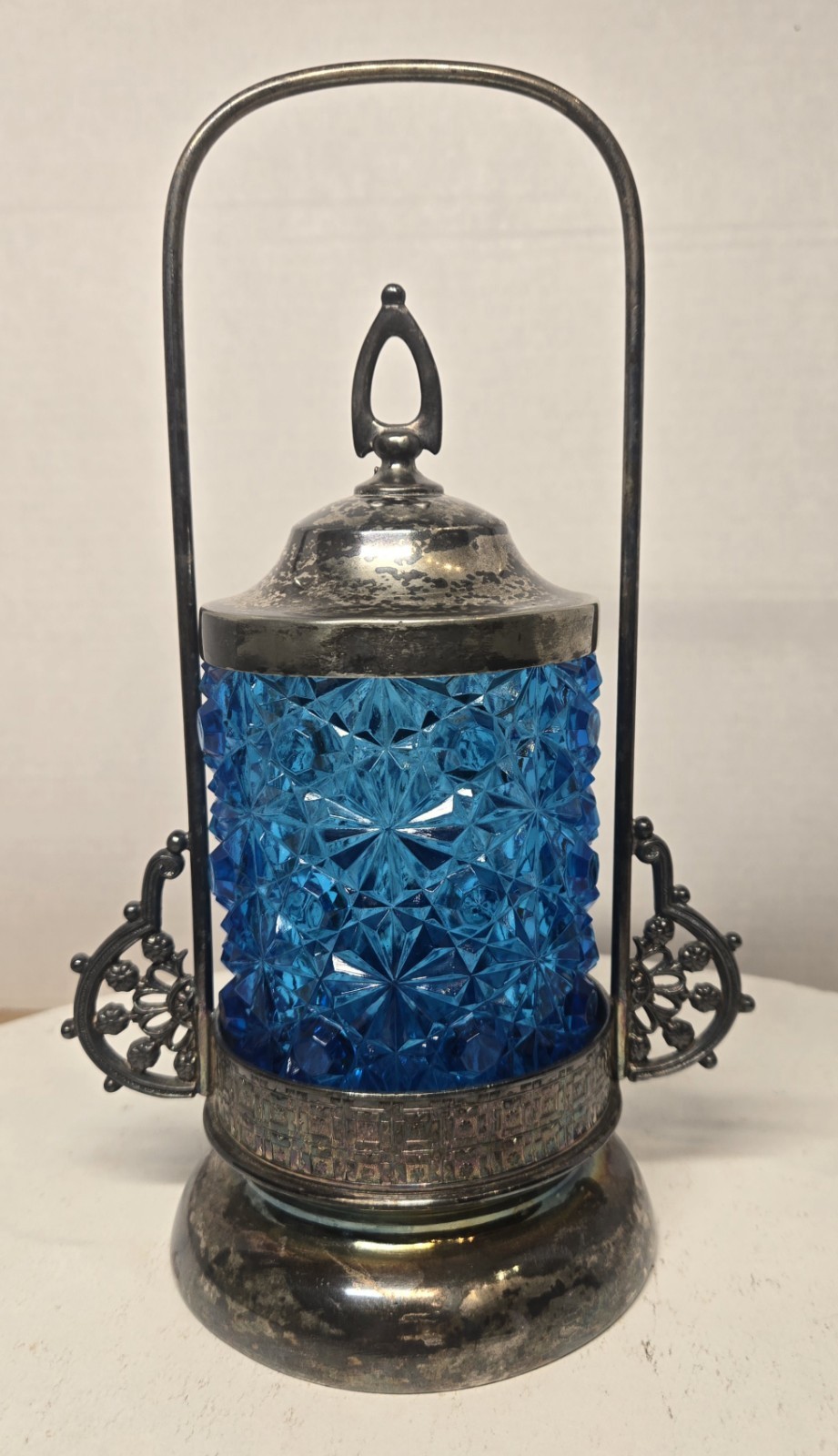 Victorian Blue Daisy Button Pickle Castor